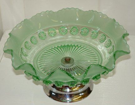 Davidson 269 green bowl
With chrome stand. 
Keywords: Davidson pressed England