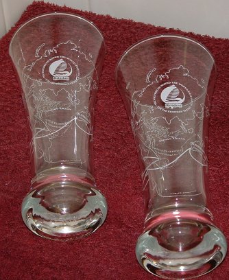 Commemorative Pilsner Glasses
Pair of glasses commemorating the Whitbread Round the World Yacht Race 1993/94. Unknown maker.
