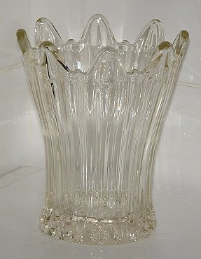 Sowerby 2505 Celery Vase - clear
Large clear  vase by Sowerby by Sowerby in pattern 2505 in celery shape - one of two in my collection.
Keywords: Sowerby pressed England