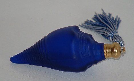 Cobalt blue satin perfume bottle
Unknown maker. 1980/90's
