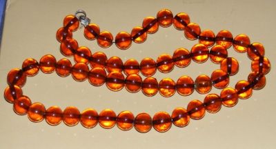 Amber glass beads
